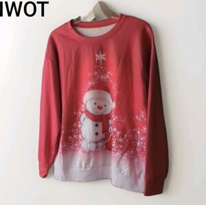 NWOT Women's Christmas/Winter Sweatshirt Snowflakes Snowman Size L